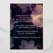 Invitation En Aluminium Mariage de automne violet Monogramme moderne (Verso)