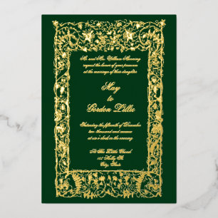 Invitation En Aluminium Mariage de bordure botanique ornée de l'ère victor