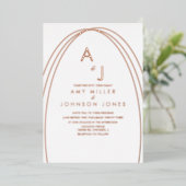 Invitation En Aluminium Mariage de bordure en arc géométrique (Debout devant)