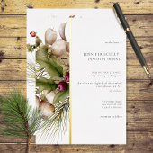Invitation En Aluminium Mariage de bouquet d'hiver de pin rustique