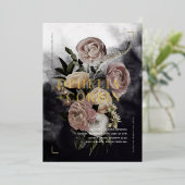 Invitation En Aluminium Mariage de bouquet Smokey Dark Rose (Debout devant)