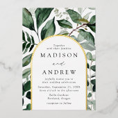 Invitation En Aluminium Mariage de cadre d'arc de verdure abondant (Recto)