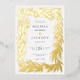 Invitation En Aluminium Mariage de cadre de couronne d'hiver moderne