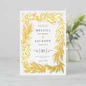 Invitation En Aluminium Mariage de cadre de couronne d'hiver moderne (Debout devant)