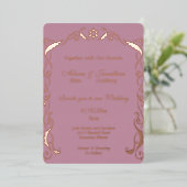 Invitation En Aluminium Mariage de cadre de Swirl juif (Debout devant)