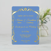 Invitation En Aluminium Mariage de cadre de Swirl juif (Debout devant)