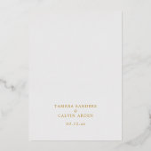 Invitation En Aluminium Mariage de cadre décoratif blanc élégant or (Verso)