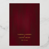 Invitation En Aluminium Mariage de cadre décoratif or de Bourgogne (Verso)