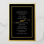 Invitation En Aluminium Mariage de cadre Gold Premium de calligraphie trad (Recto)