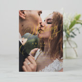 Invitation En Aluminium Mariage de calligraphie classique or (Debout devant)