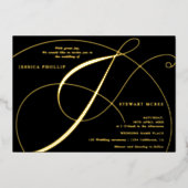 Invitation En Aluminium Mariage de calligraphie de l'esperluette de script (Recto)