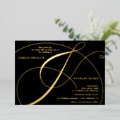 Invitation En Aluminium Mariage de calligraphie de l'esperluette de script (Debout devant)