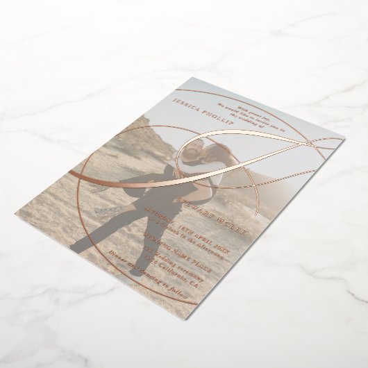 Invitation En Aluminium Mariage de calligraphie de l'esperluette de script (Rotation)