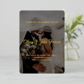 Invitation En Aluminium Mariage de calligraphie moderne (Debout devant)