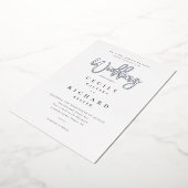 Invitation En Aluminium Mariage de calligraphie moderne Silver (Rotation)
