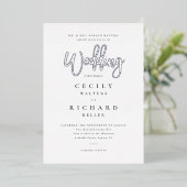 Invitation En Aluminium Mariage de calligraphie moderne Silver (Debout devant)