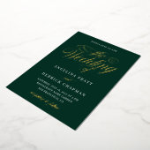 Invitation En Aluminium Mariage de calligraphie verte Emerald Gold Foil (Rotation)