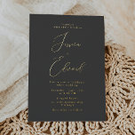 Invitation En Aluminium Mariage de charbon et d'or<br><div class="desc">Invitation de Mariage de mazout de charbon et d'or Voir les articles correspondants à Niche et magasin de niche</div>