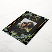 Invitation En Aluminium Mariage de CODE QR PHOTO Gold Foil Green Date de s (Rotation)