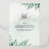 Invitation En Aluminium Mariage de CODE QR PHOTO Gold Foil Green Date de s (Verso)