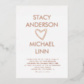 Invitation En Aluminium Mariage de coeur ouvert et moderne en pression (Recto)