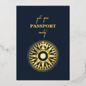 Invitation En Aluminium Mariage de Compass Mariage Véritable Gold (Recto)