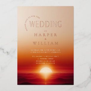 Invitation En Aluminium Mariage de coucher de soleil de luxe