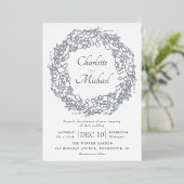 Invitation En Aluminium Mariage de courge de baies d'hiver en argent (Debout devant)