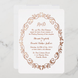 Invitation En Aluminium Mariage de couronne Chic Foil