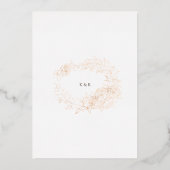Invitation En Aluminium mariage de couronne dorée romantique à fleurs (Verso)