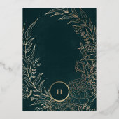 Invitation En Aluminium Mariage de couronne Emerald Green personnalisable  (Verso)