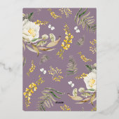 Invitation En Aluminium Mariage de courroie Fleur sauvage Boho or pressé (Verso)