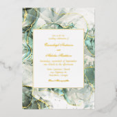 Invitation En Aluminium Mariage de cristal d'Aventurine vert Sage (Recto)