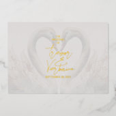 Invitation En Aluminium Mariage de Cygnes (Recto)