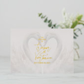 Invitation En Aluminium Mariage de Cygnes (Debout devant)