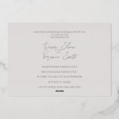 Invitation En Aluminium Mariage de Cygnes (Verso)