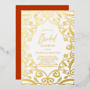 Invitation En Aluminium Mariage de dentelle de feuille de papier d'or coul