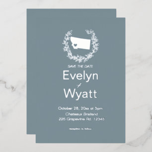 Invitation En Aluminium Mariage de destination dans le Montana