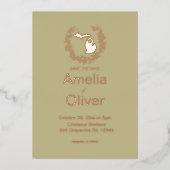 Invitation En Aluminium Mariage de destination dans l'État du Michigan   (Recto)