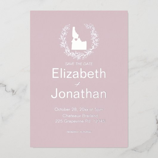 Invitation En Aluminium Mariage de destination de l'État d'Idaho (Recto)