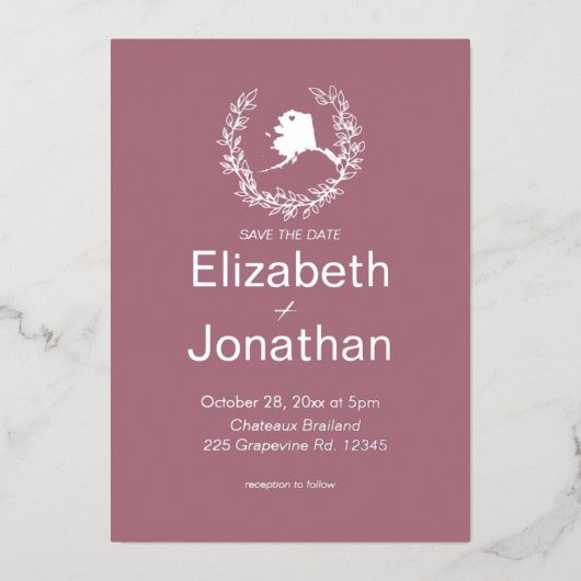 Invitation En Aluminium Mariage de destination en Alaska   (Recto)