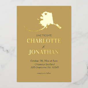 Invitation En Aluminium Mariage de destination en Alaska Or