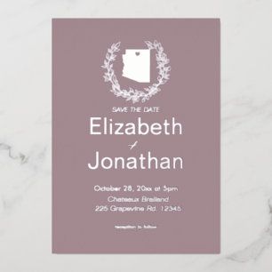 Invitation En Aluminium Mariage de destination en Arizona Argent