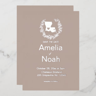 Invitation En Aluminium Mariage de destination en Louisiane 