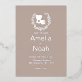 Invitation En Aluminium Mariage de destination en Louisiane  (Recto)