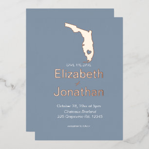 Invitation En Aluminium Mariage de Destination Silhouette État de Floride
