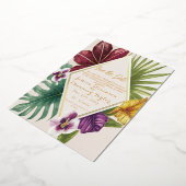 Invitation En Aluminium Mariage de destination tropicale Enregistrer la da (Rotation)