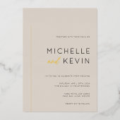 Invitation En Aluminium Mariage de détails Gold Neutrals (Recto)