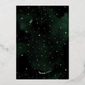 Invitation En Aluminium Mariage de feuillage céleste Emerald Gold Moon (Verso)