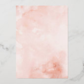 Invitation En Aluminium Mariage de feuillage Floral Gold Blush (Verso)